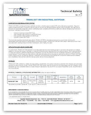 Technical Bulletins | AMS Applied Material Solutions